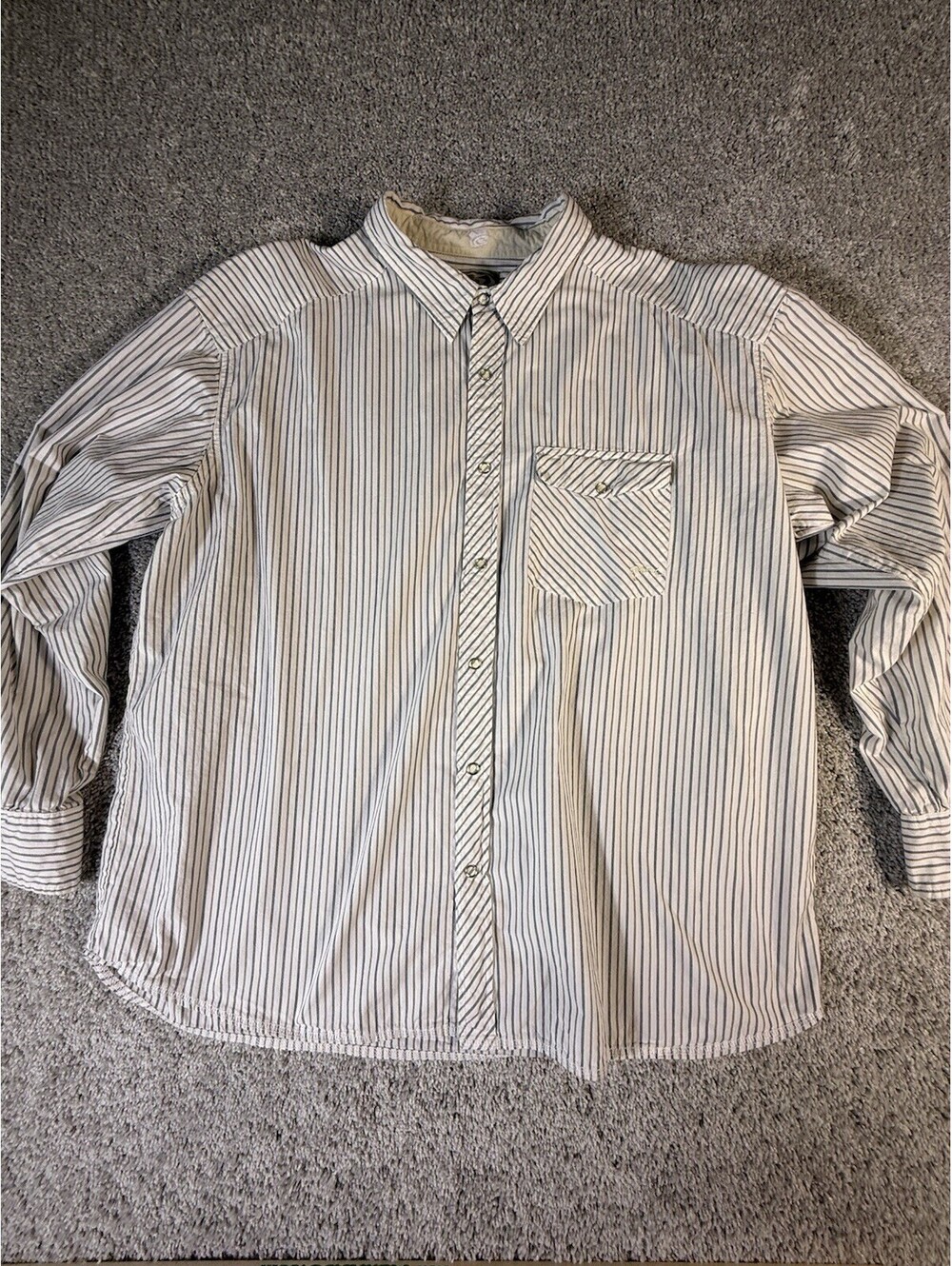 Gotcha Men’s Dress Shirt Size XXL Snap Close Gray Blue White Stripe